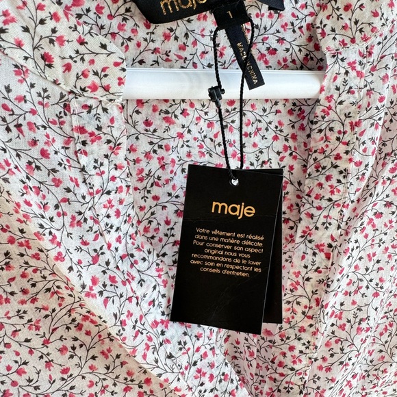 Maje Short Sleeve Cotton Top Sz 1(S) - Picture 5 of 13